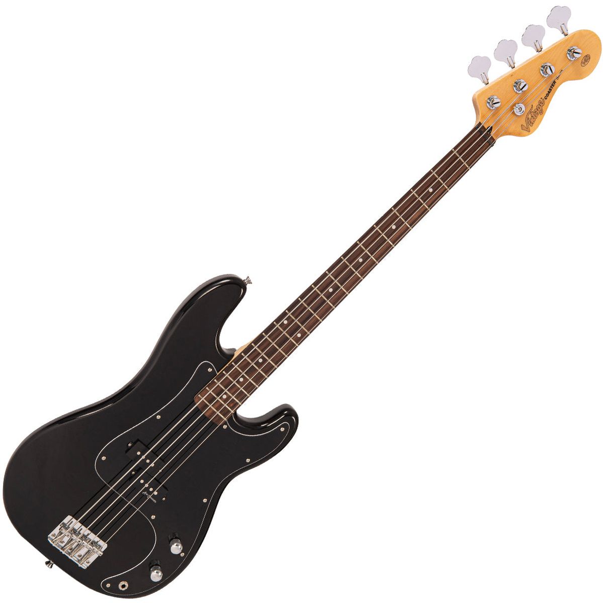 Vintage V40 Coaster Bass Guitar Pack - Gloss Black