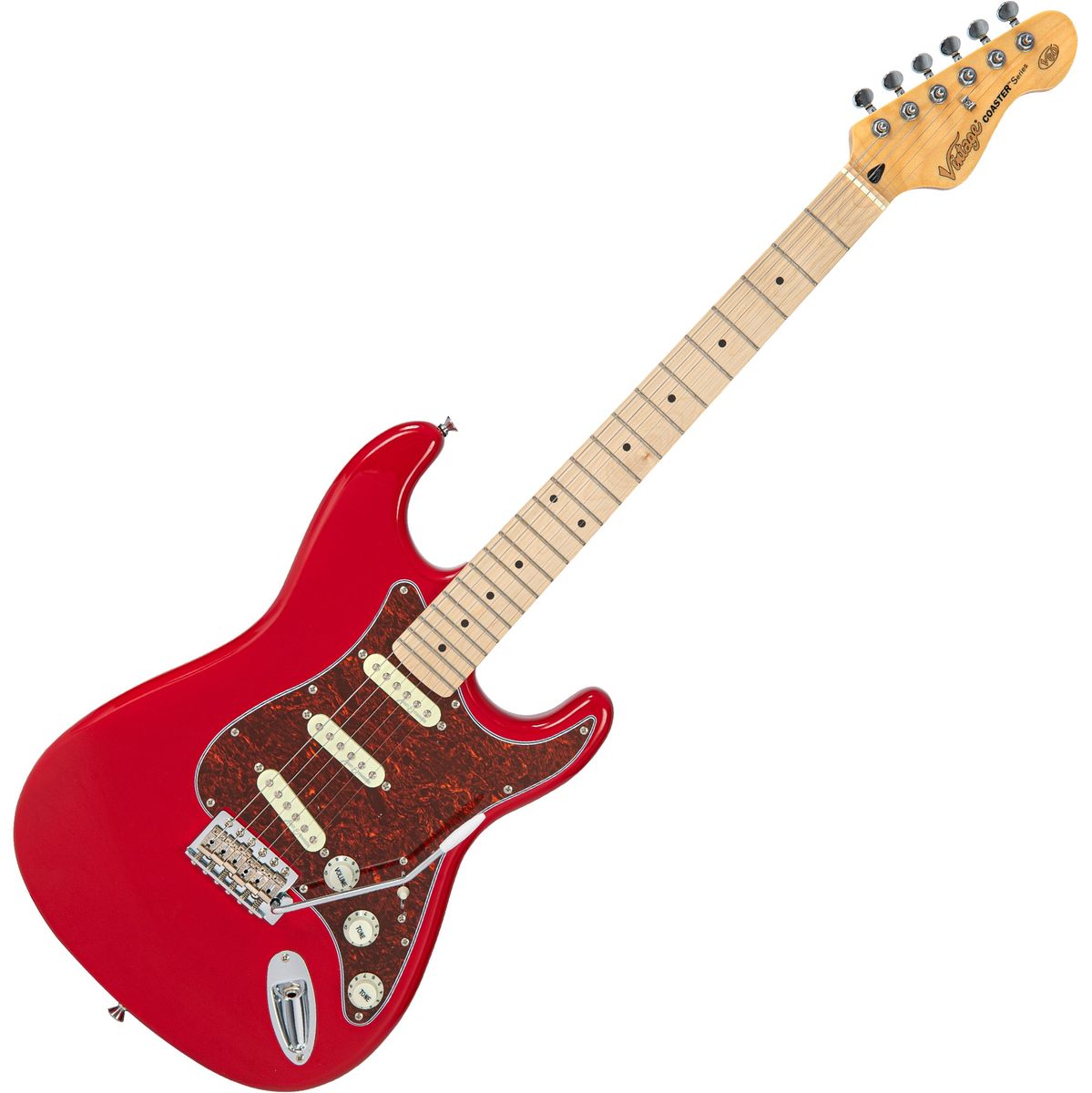 Vintage V60 Maple Coaster Electric Guitar Pack - Gloss Red