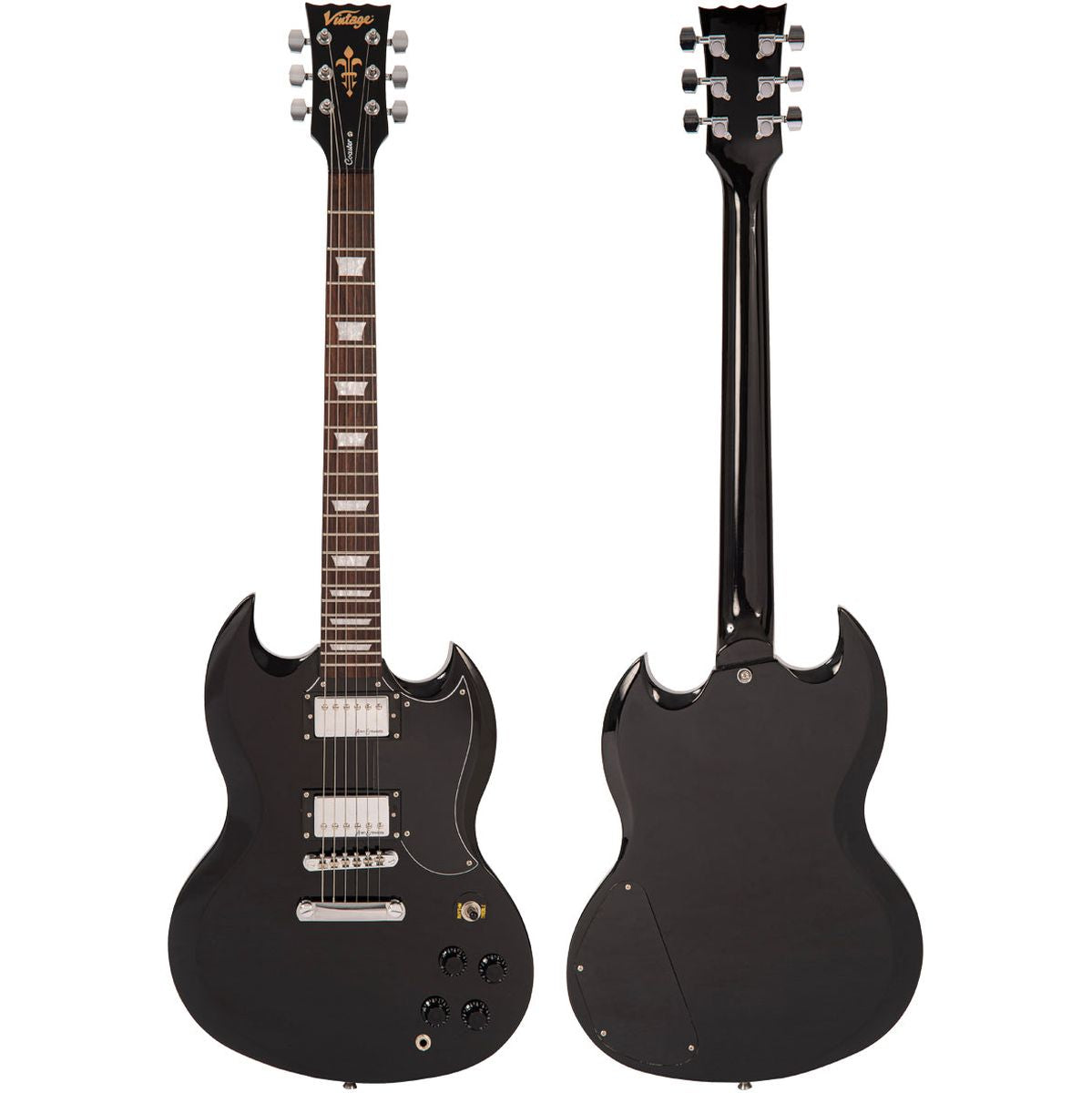 Vintage V69 Coaster Electric Guitar Pack - Gloss Black