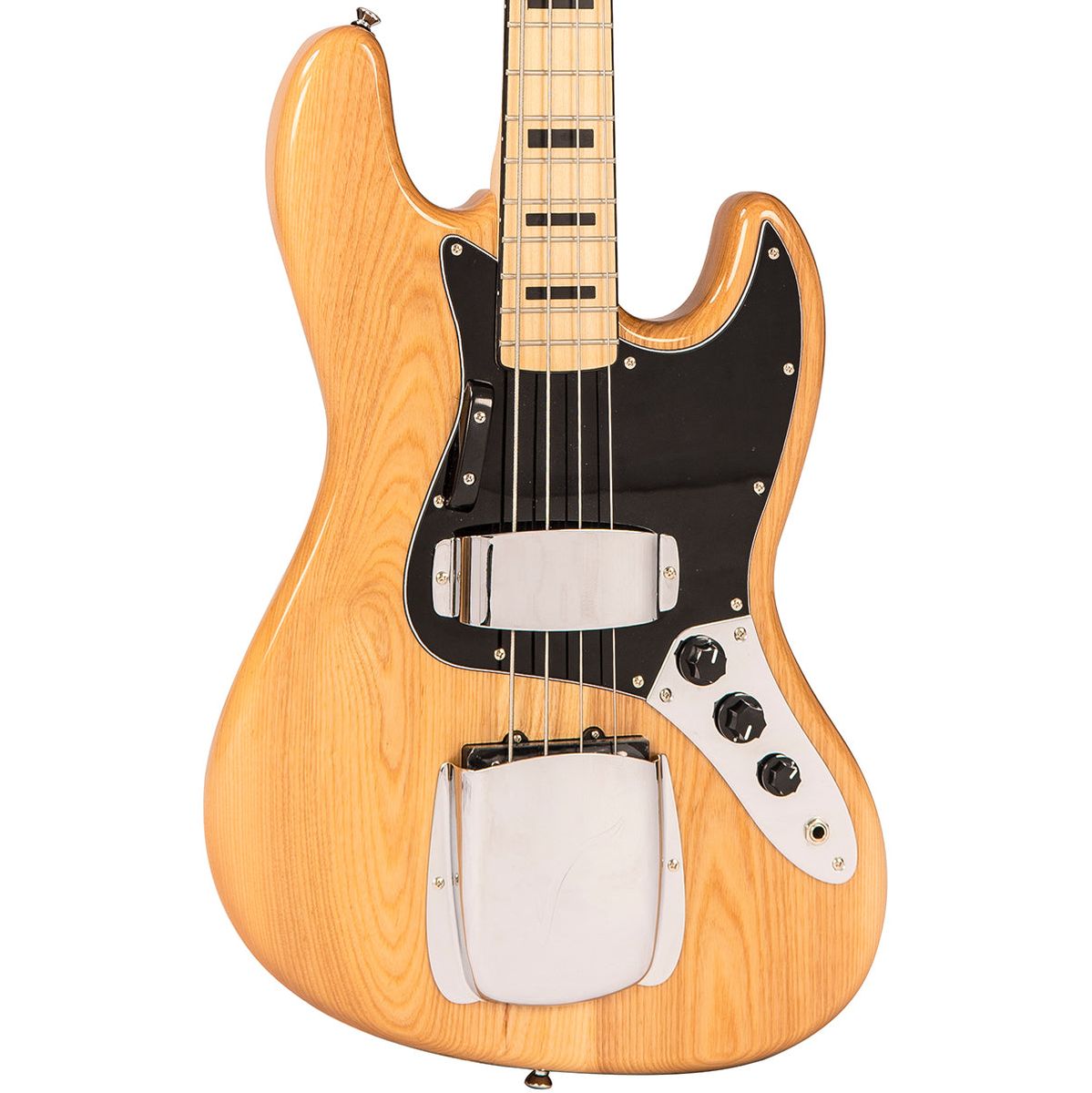 Vintage VJ74 Bass - Maple Board - Natural Ash Body