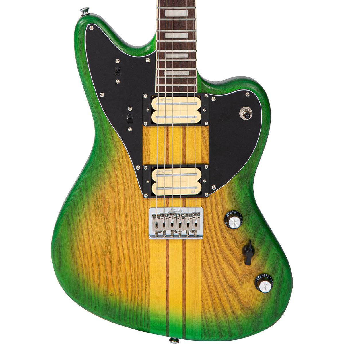 Vintage Revo Series Integra Guitar - Greenyellow Burst