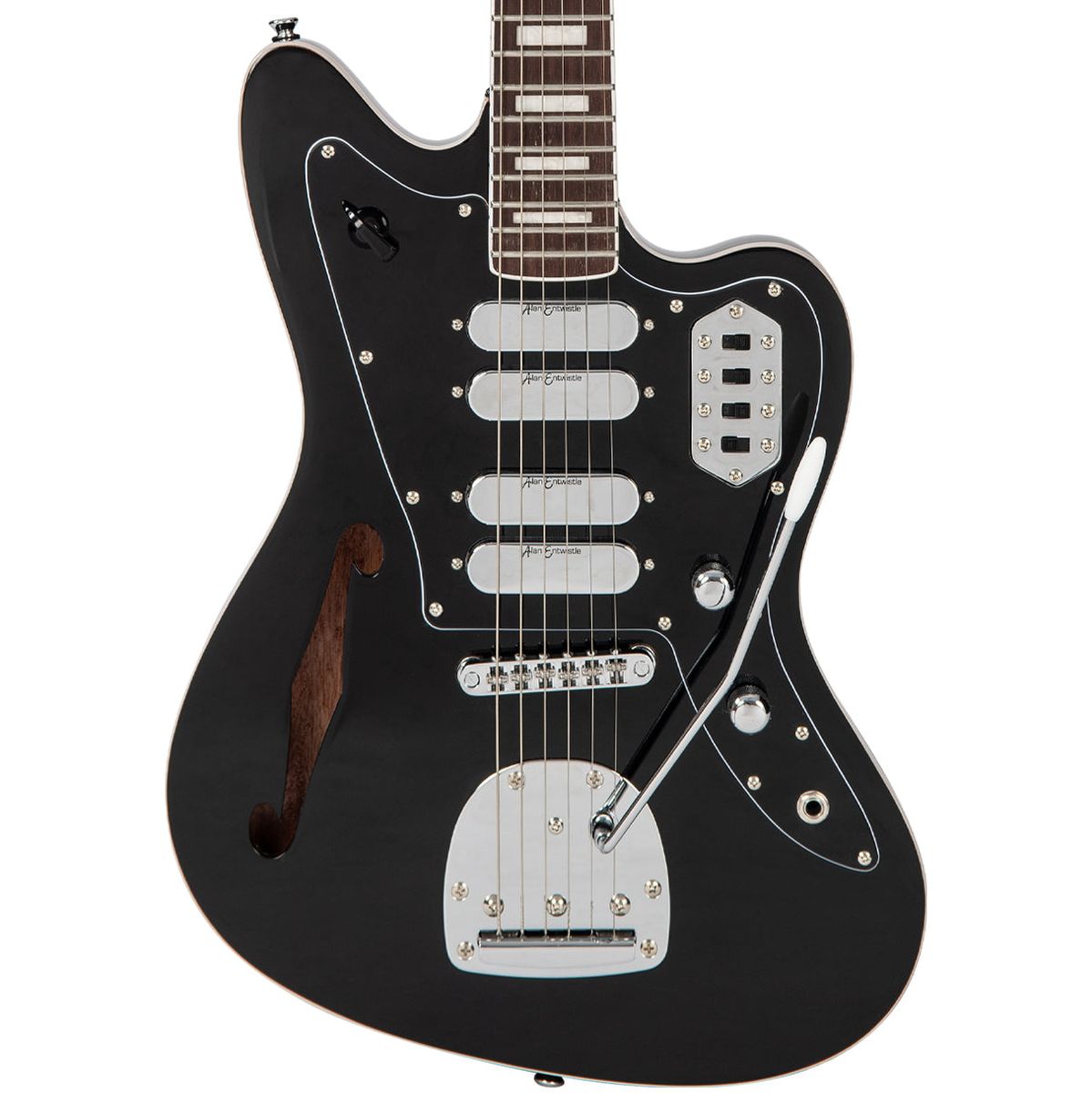 Vintage Revo Series Surfmaster Quad Guitar - Boulevard Black