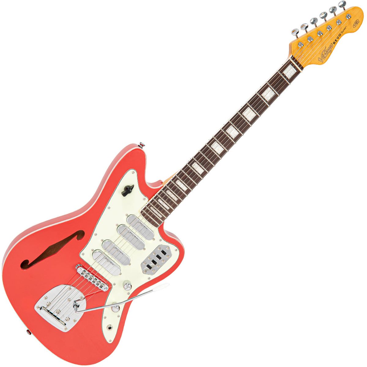Vintage REVO Series 'Surfmaster Quad' Firenza Red Elektrische gitaar