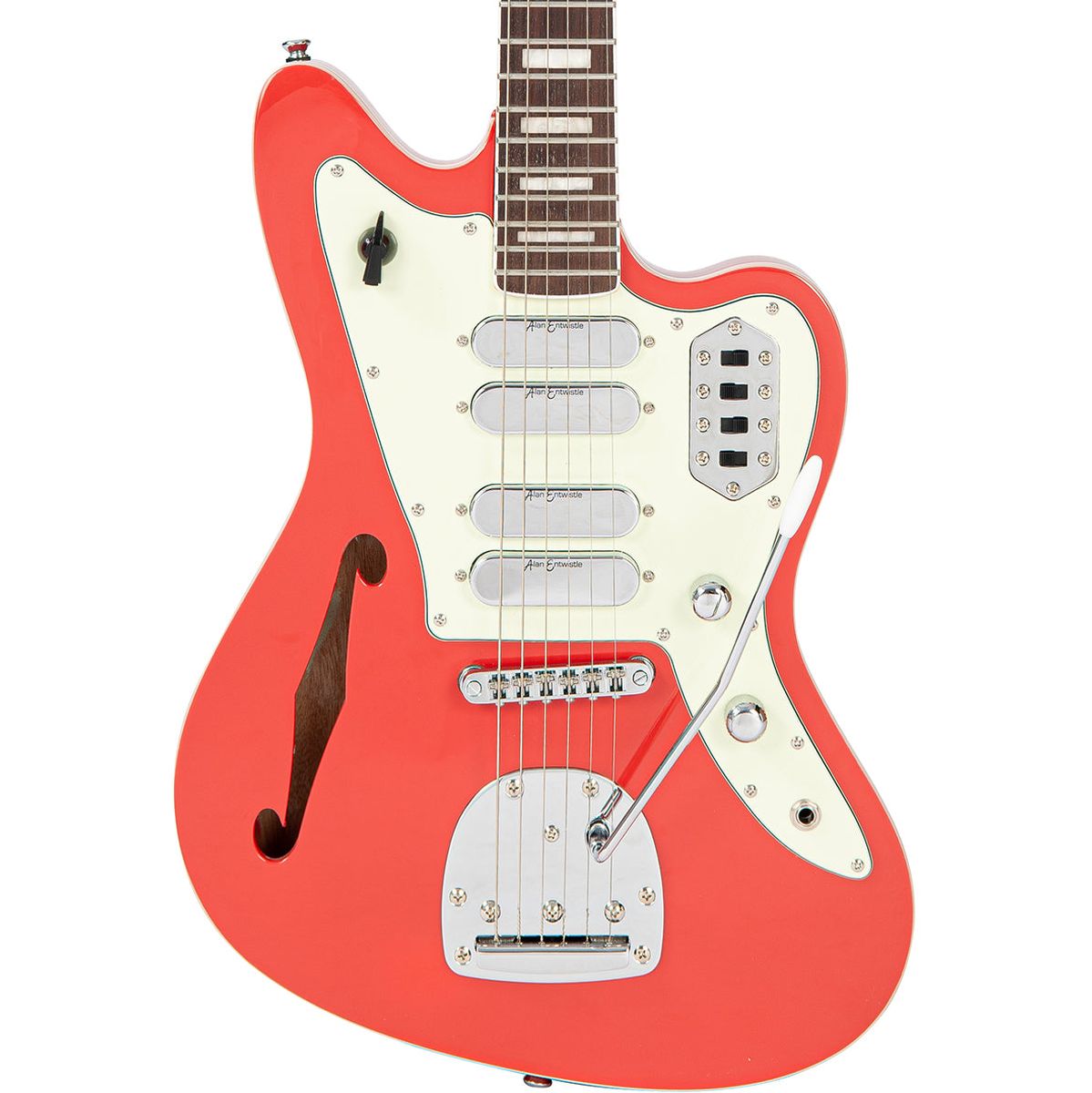 Vintage Revo Series Surfmaster Quad Guitar - Firenza Red