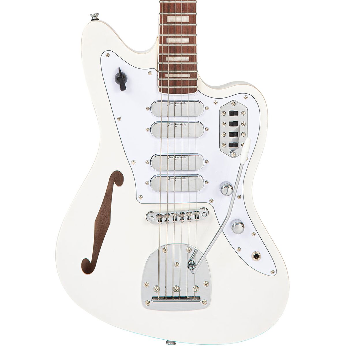 Vintage Revo Series Surfmaster Quad Guitar - Metallic White