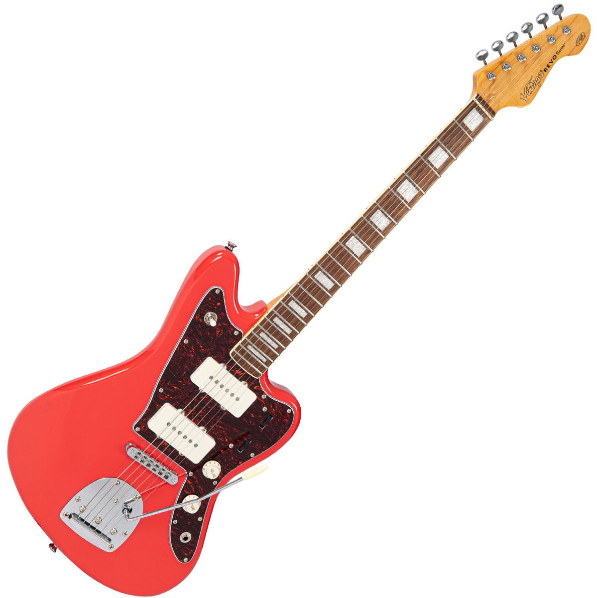 Vintage Revo Series Surfmaster 90 Guitar - Firenza Red