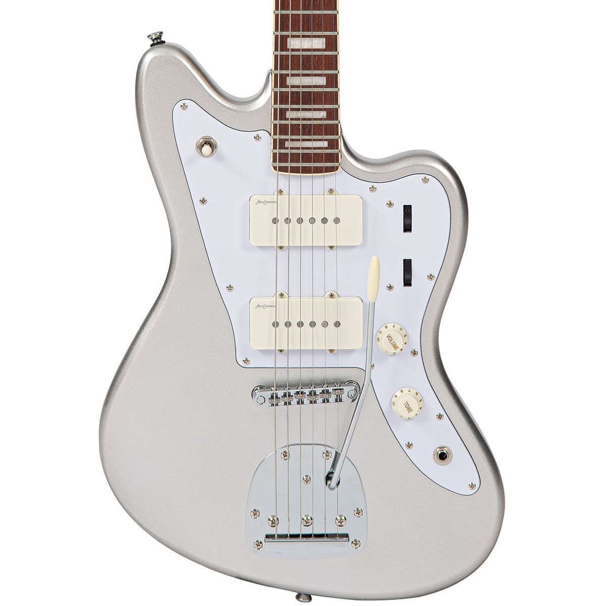 Vintage Revo Series Surfmaster 90 Guitar - Metallic Silver