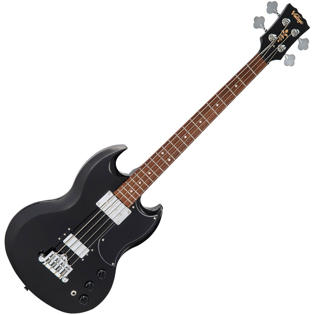 Vintage VS4BK ReIssued Boulevard Black basgitaar