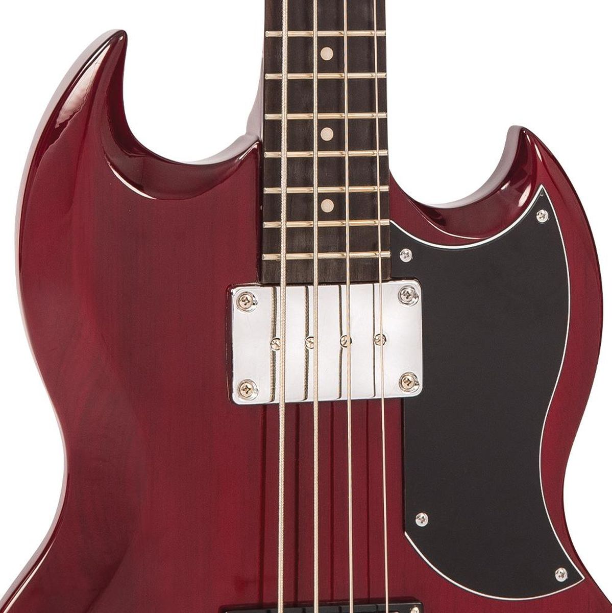 Vintage VS4 Bass-Cherry Red