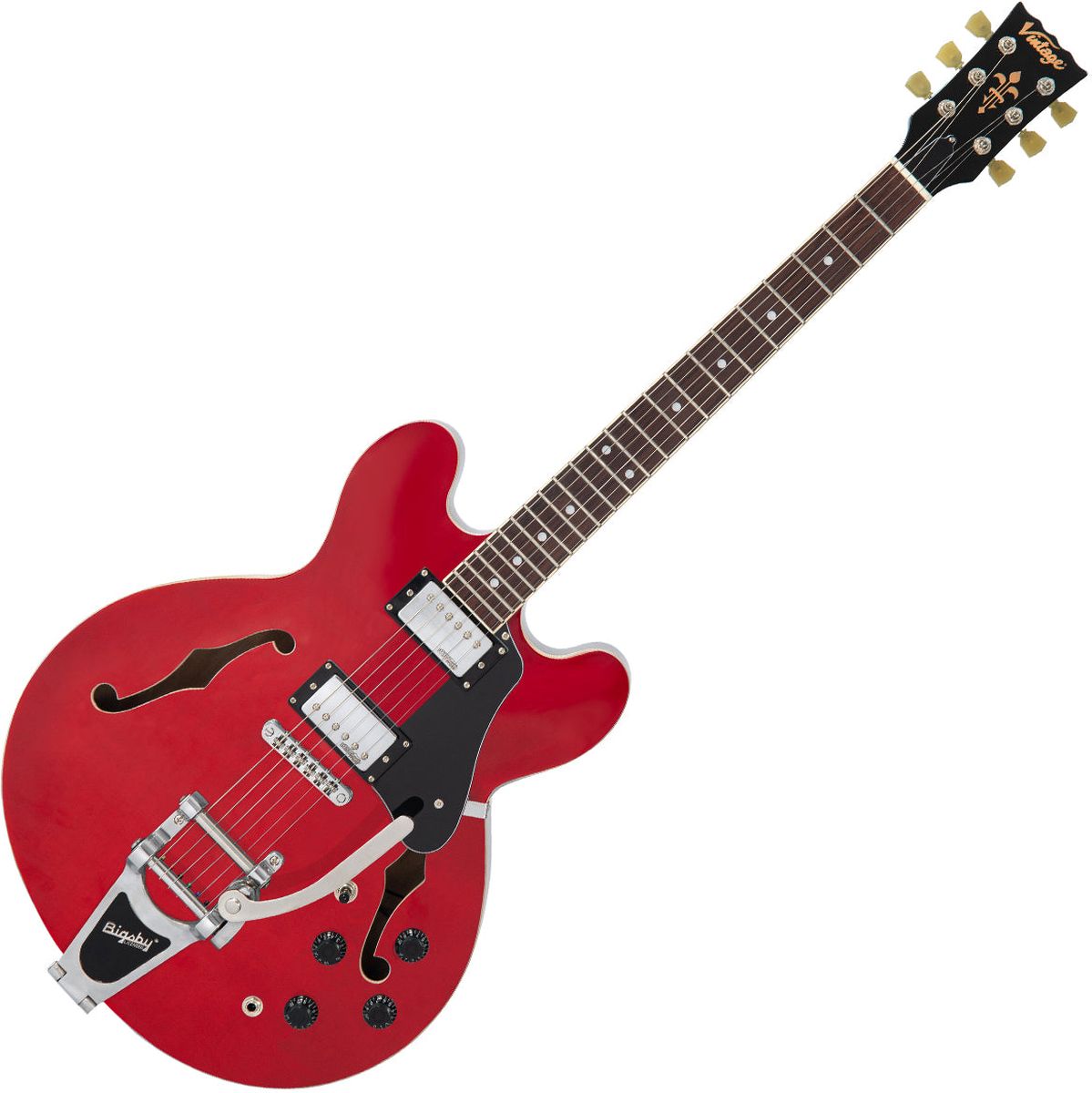 Vintage Semi-Acoustic Guitar w/ Bigsby - Cherry Red