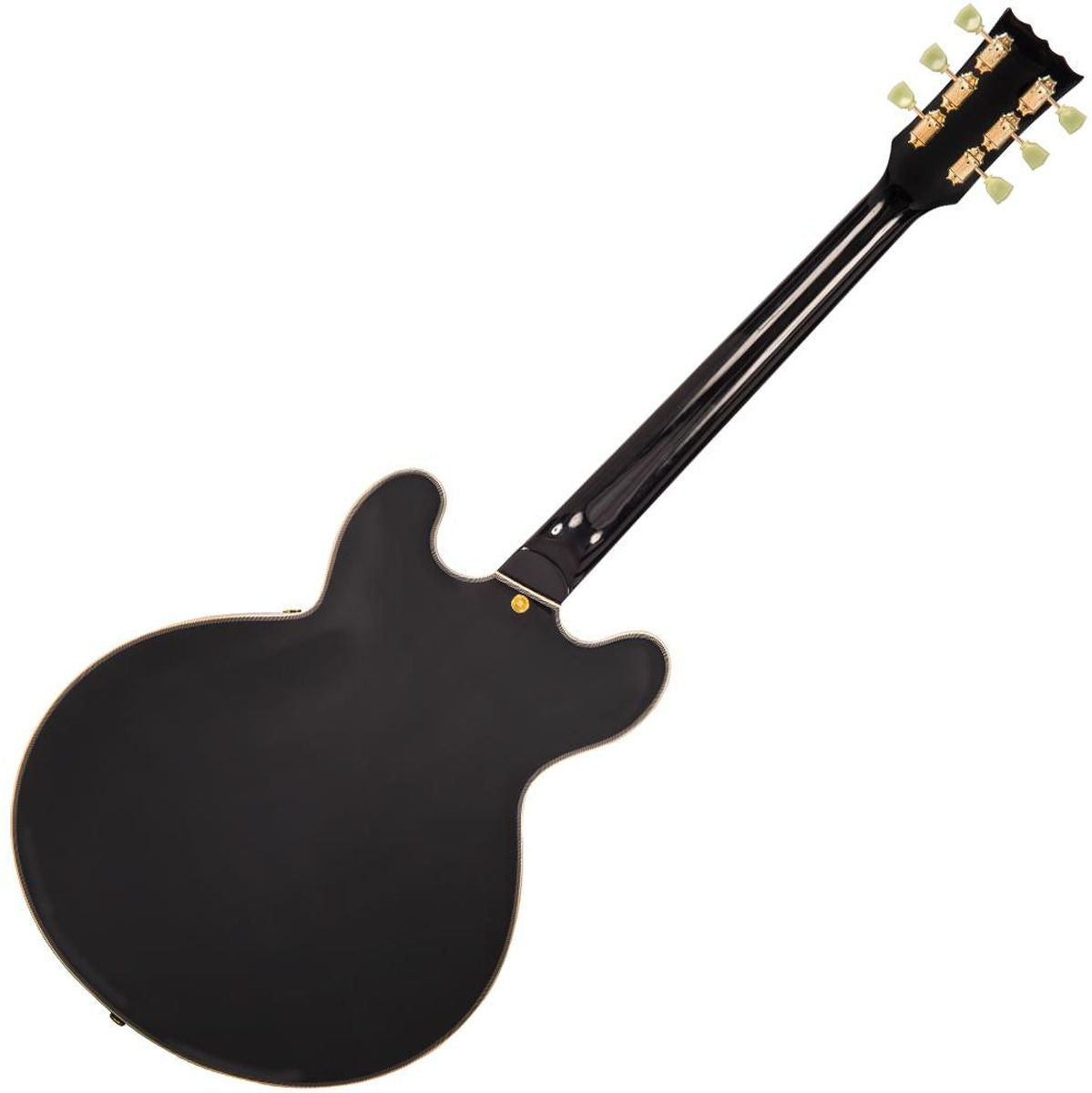 Vintage Semi-Acoustic Guitar - Gold Hardware - Gloss Black