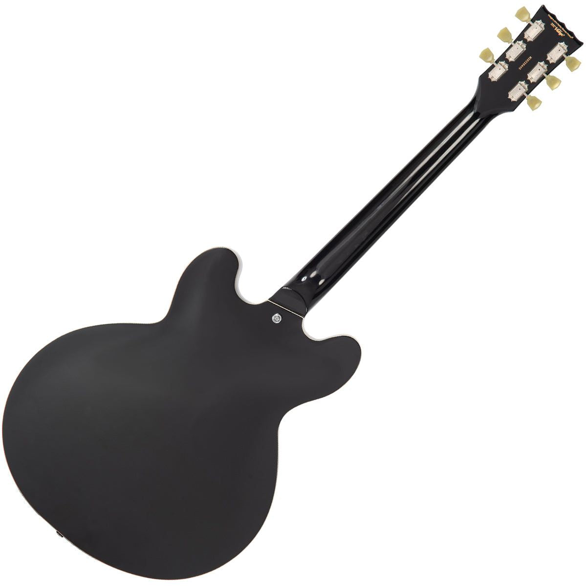 Vintage Semi-Acoustic Guitar - Chrome Soapbar - Gloss Black