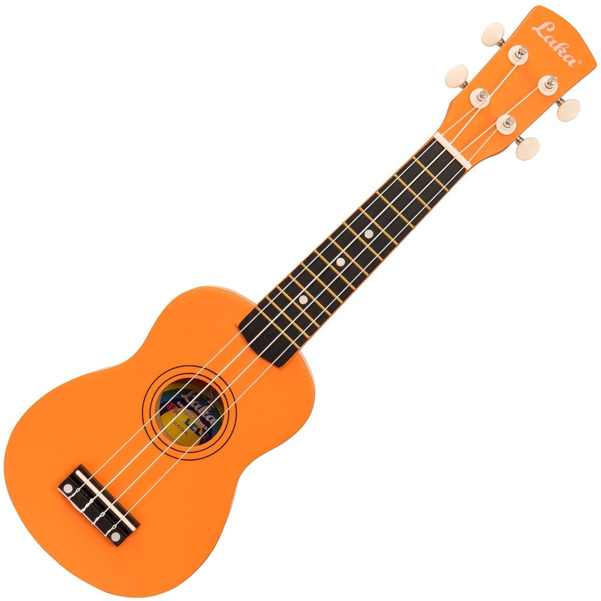 Laka Rainbow Series Ukulele & Bag - Orange