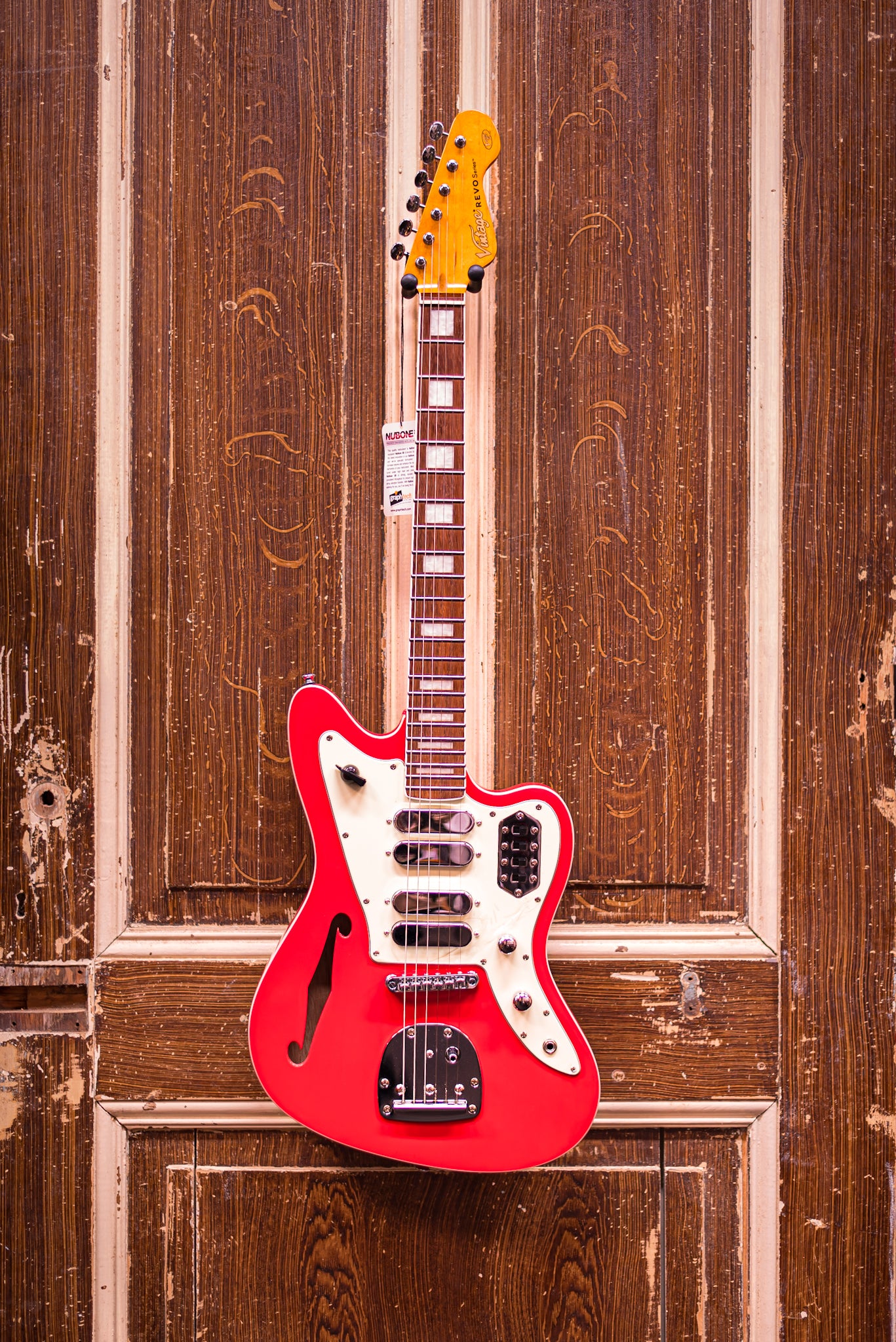 Vintage REVO Series 'Surfmaster Quad' Firenza Red Elektrische gitaar