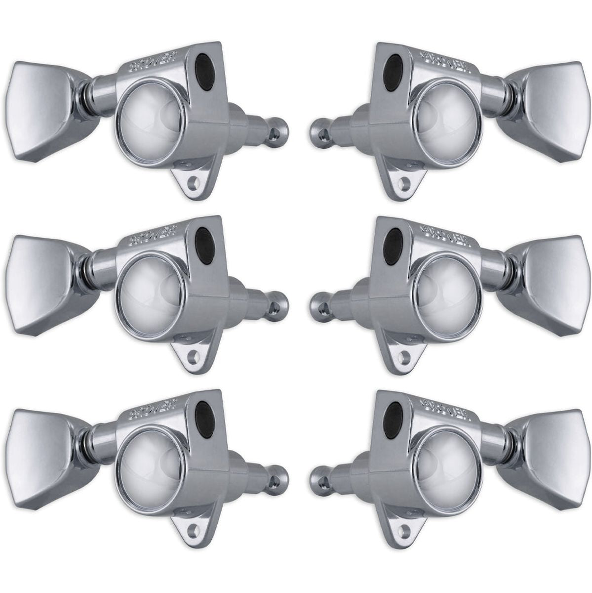 Grover Rotomatic 3 Side Keystone Buttons Chrome