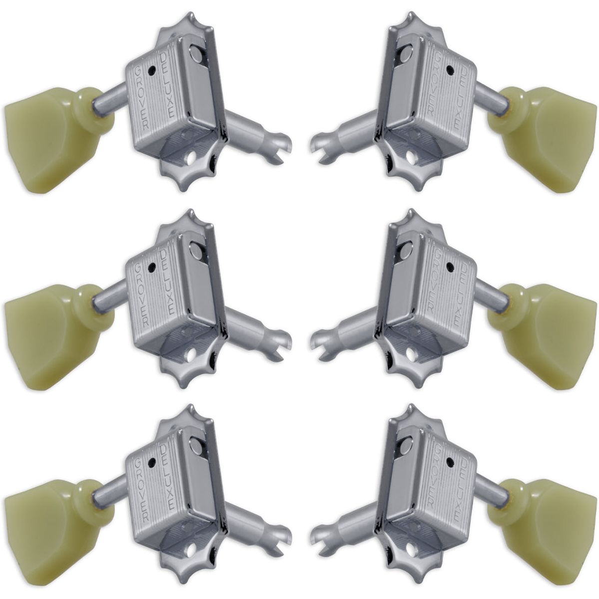 Grover Grove Deluxe Machine Set Keystone Buttons Chrome