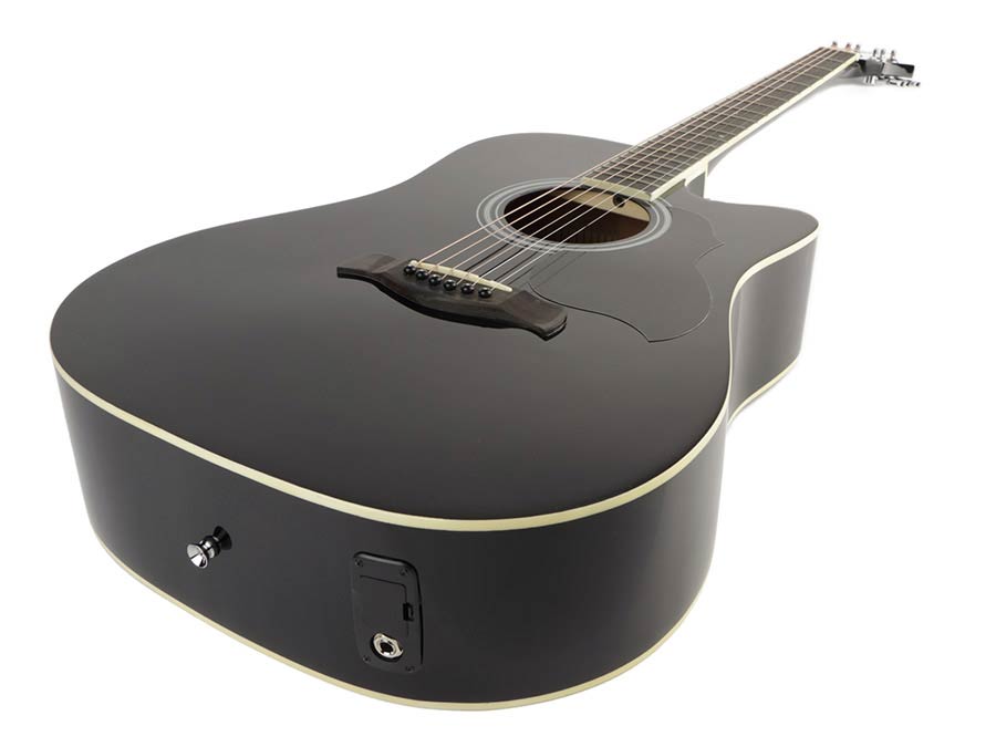 Richwood RD-12-CEBK Black Artist Series Dreadnought Westerngitaar