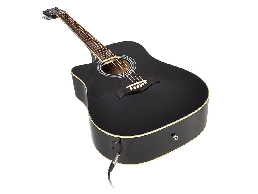 Richwood RD-12L-CEBK Black, Linkshandig, Artist Series Dreadnought Westerngitaar