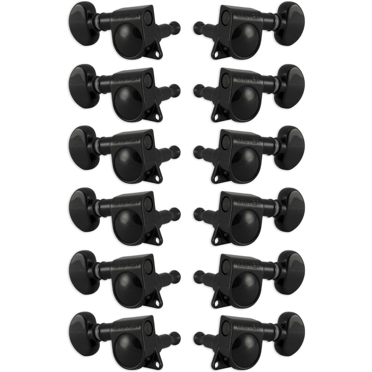 Grover 12 String Mid Size Rotomatics Black Chrome