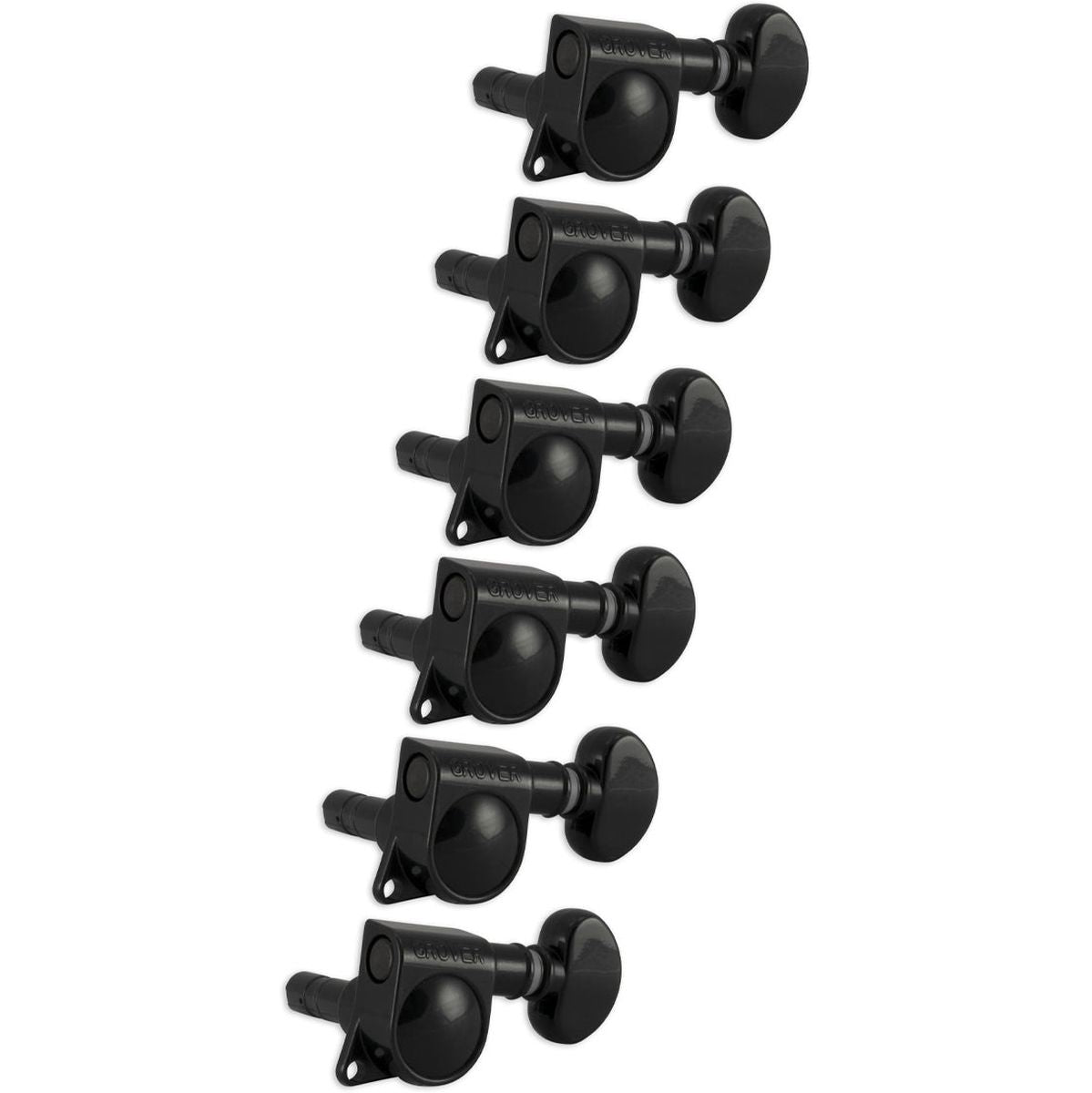 Grover 6 In Line Mini Locking Mheads Black Chrome