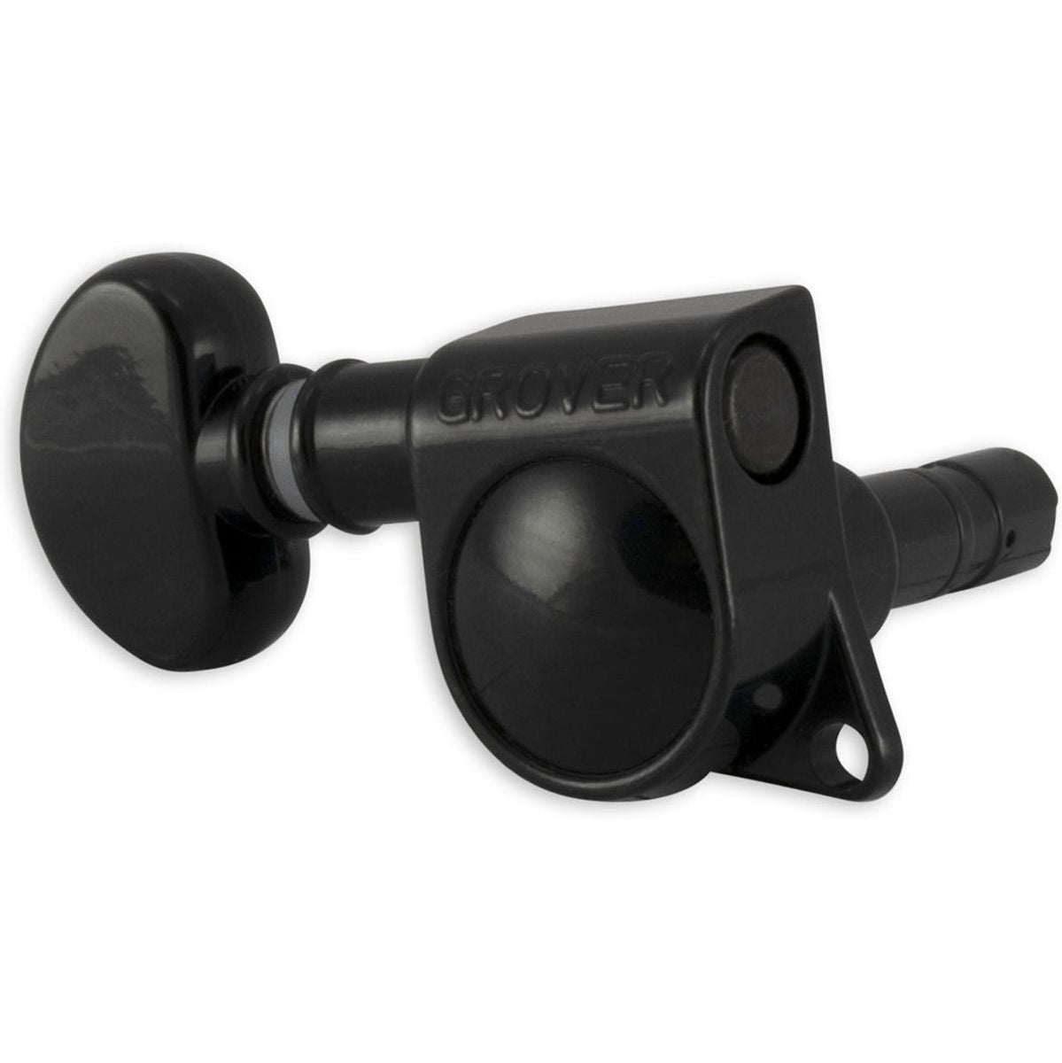 Grover 6 In Line Mini Locking Mheads Left Hand Black Chrome