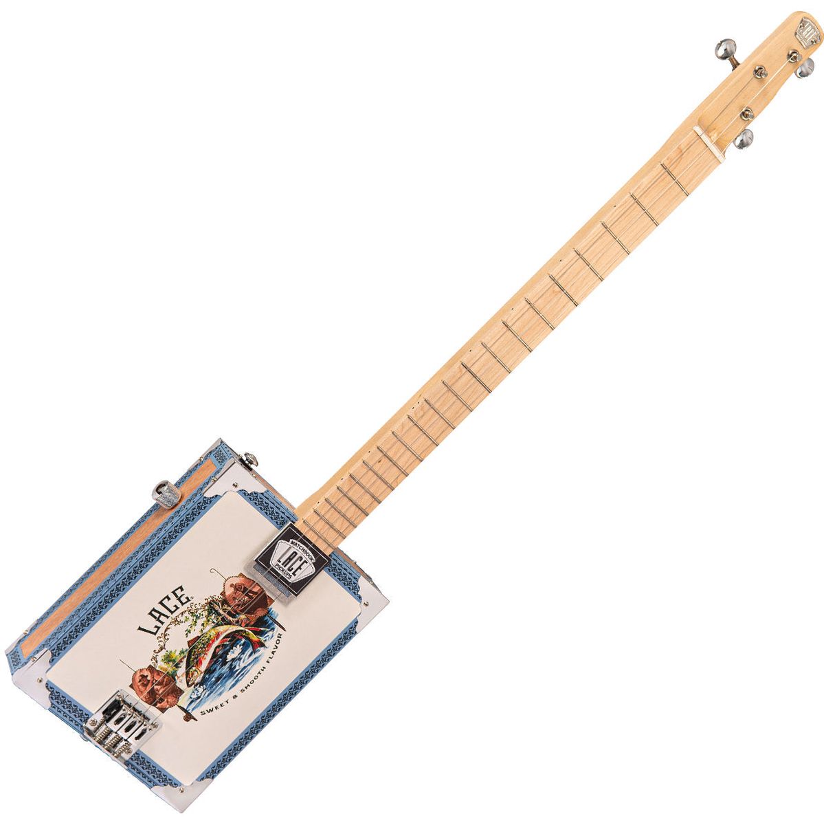Lace Electric Cigar Box Guitar - Gone Fishin - 3 String