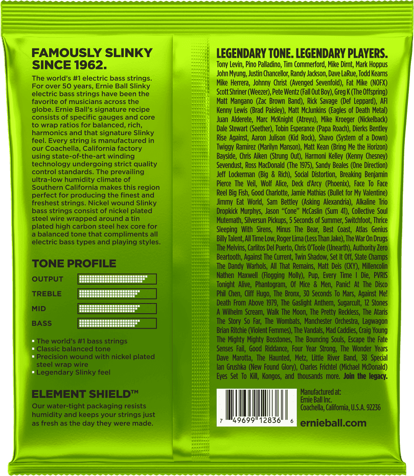 Ernie Ball 2836 Regular Slinky Bass (5sn.) 45-130 snaren