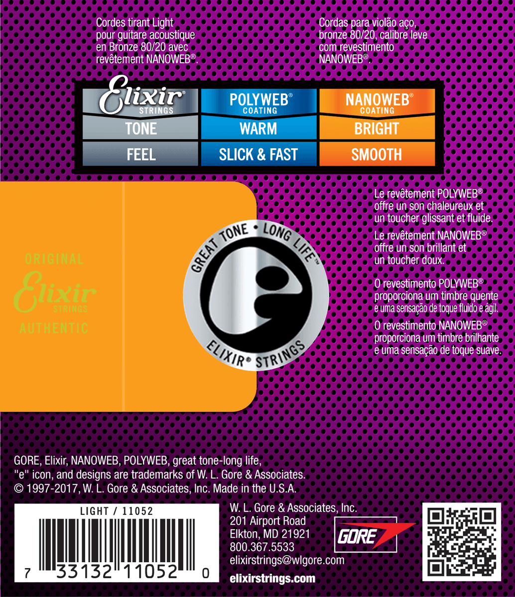 Elixir 11052 Acoustic 80/20 Light 12-53 snaren