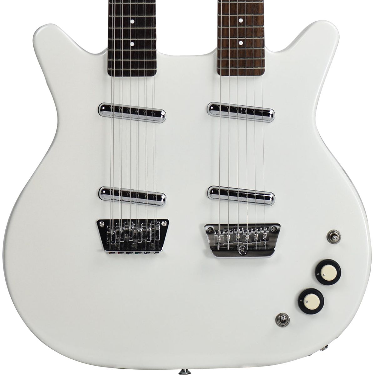 Danelectro 612 Doubleneck - White Pearl Elektrische gitaar