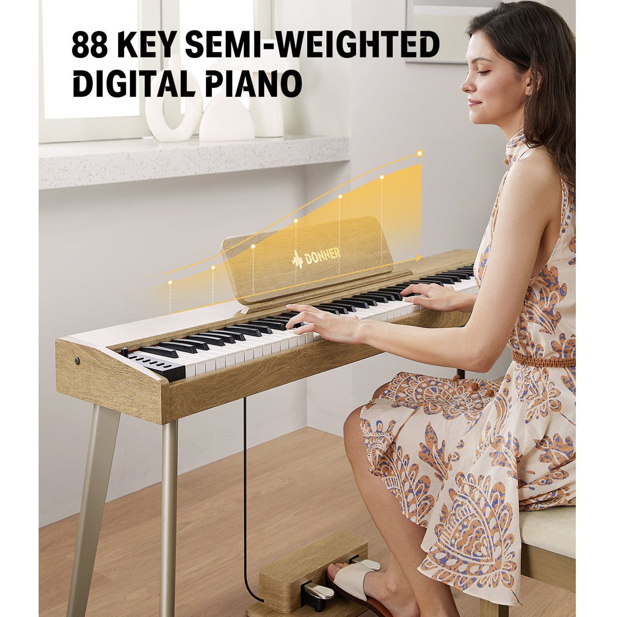 DONNER Semi-Weighted Upright Digital Piano