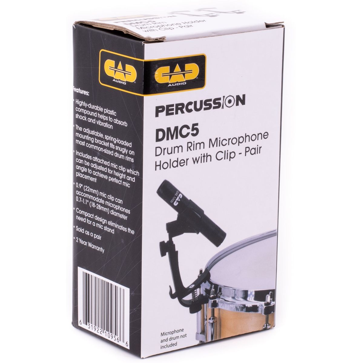 CAD Drum Rim Microphone Holder w/ Clip - Pair