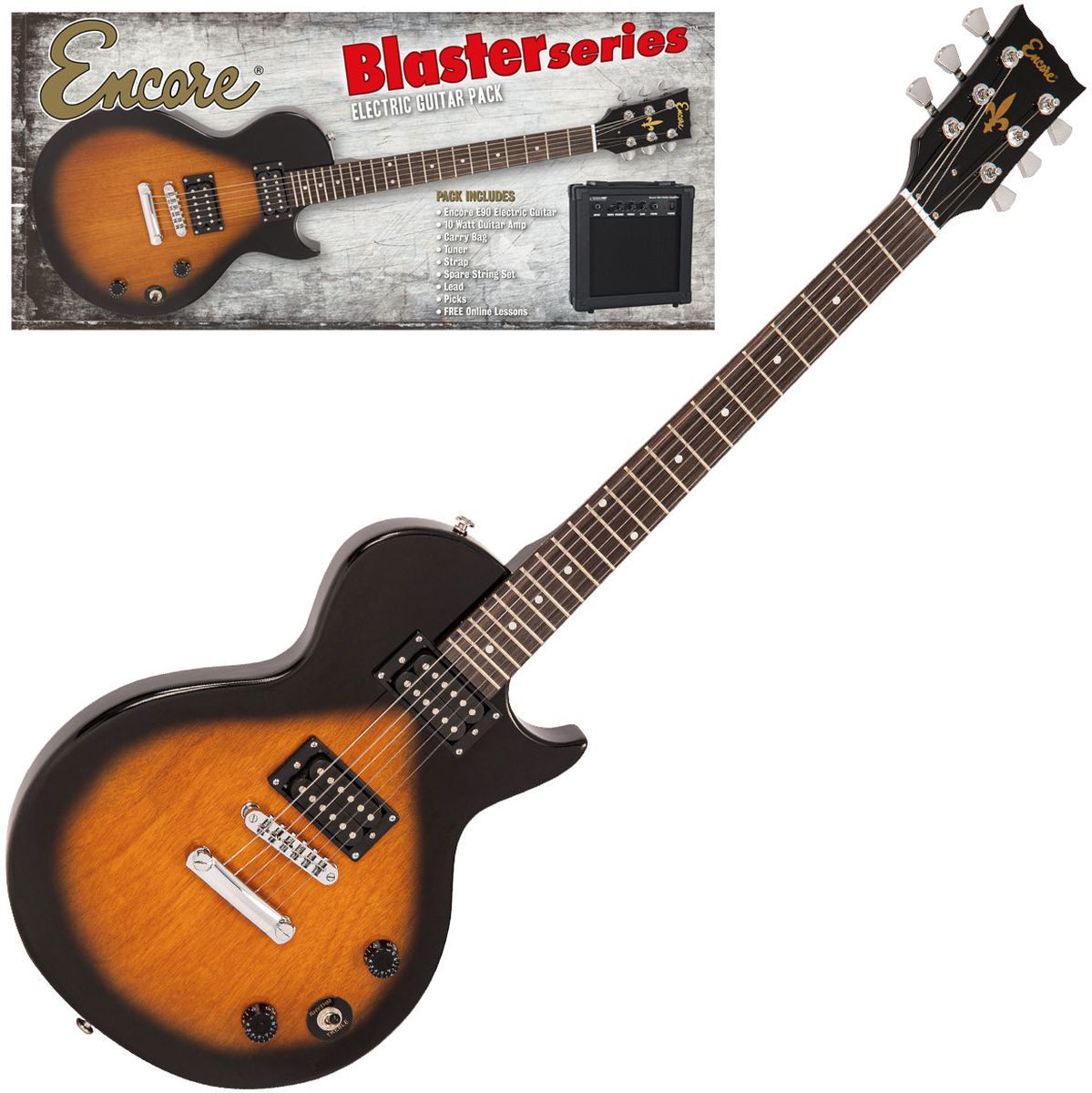 Encore E90 Blaster Elektrische gitaar Pack - Tobacco Sunburst