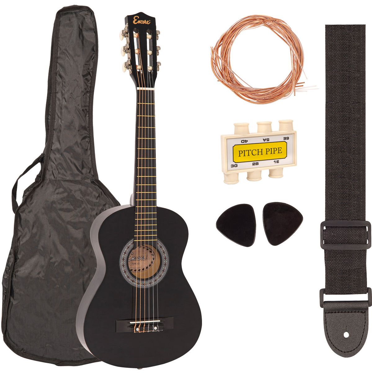 Encore Junior Klassieke gitaar Set - Black