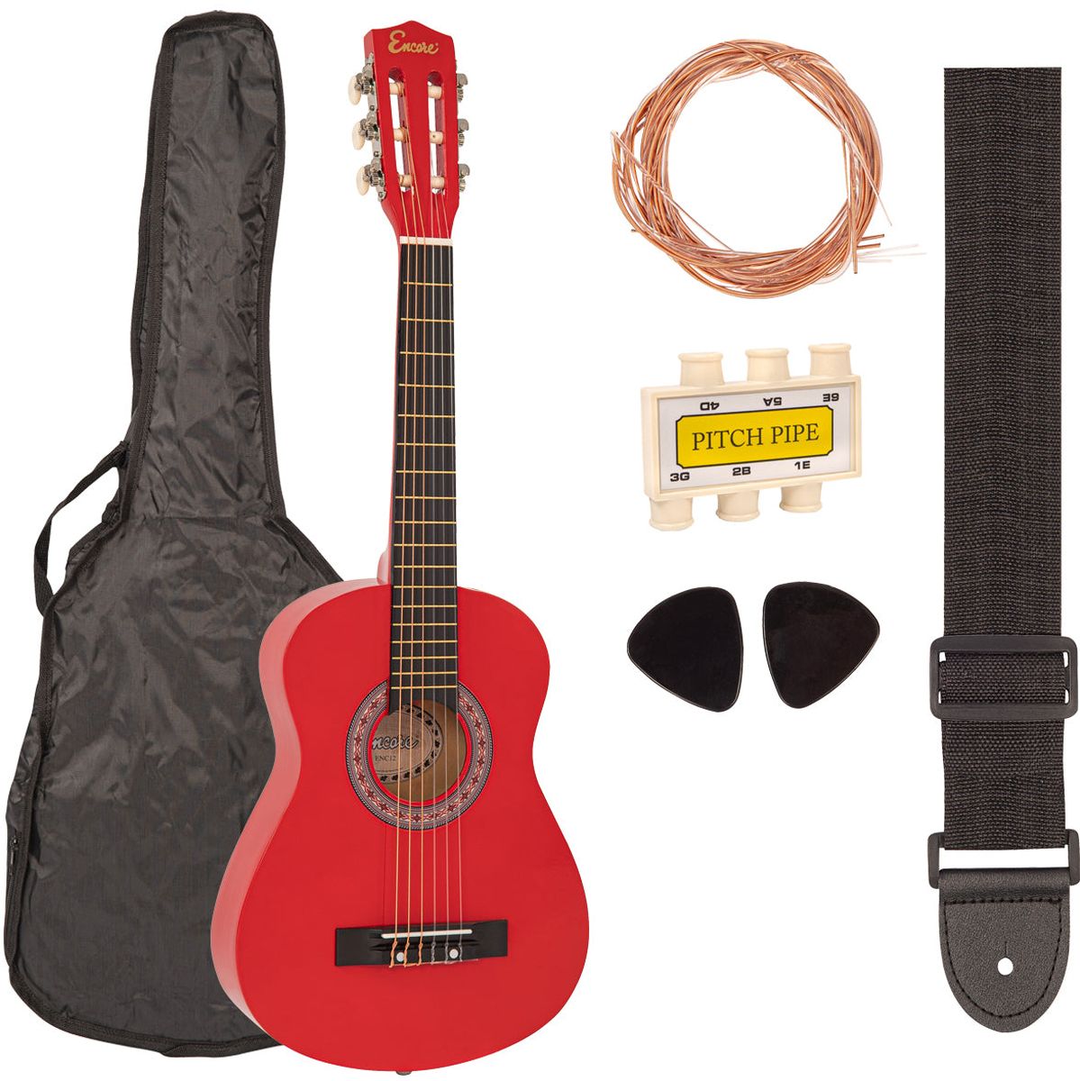 Encore Junior Klassieke gitaar Set -Red