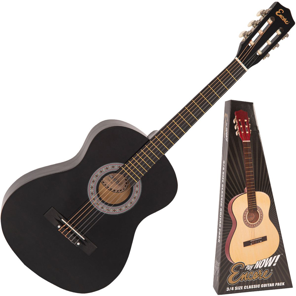 Encore 34 Klassieke gitaar Set - Black