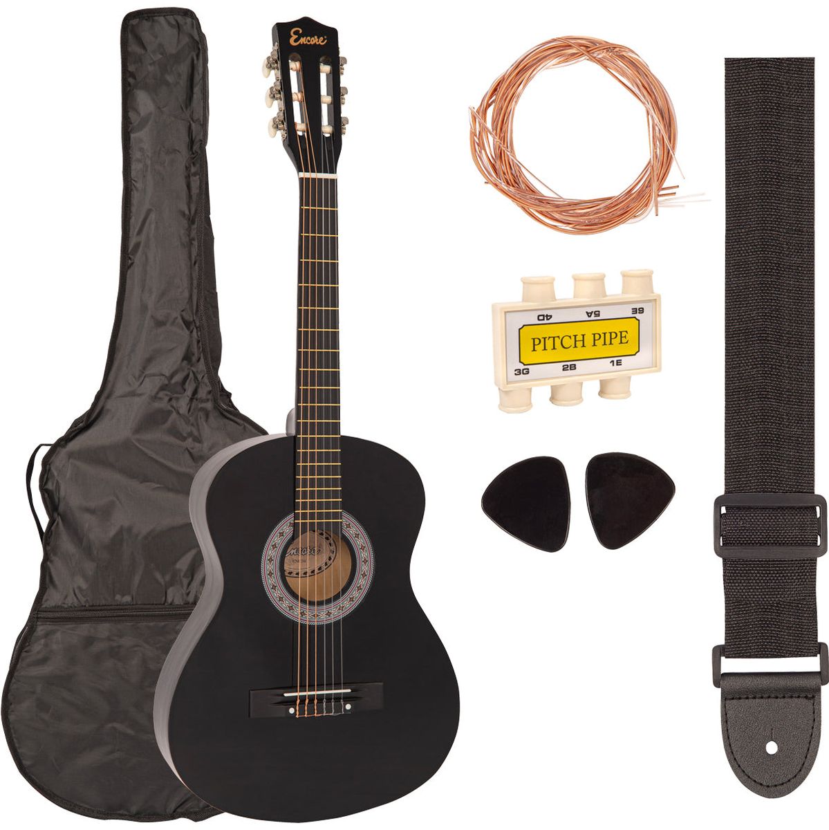 Encore 34 Klassieke gitaar Set - Black