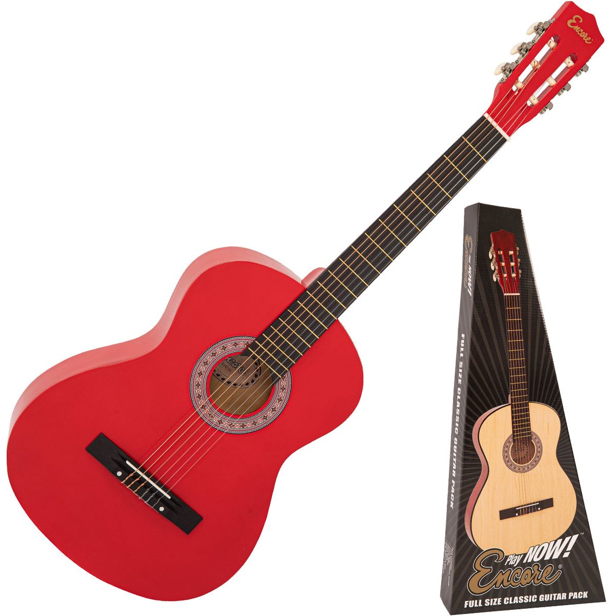 Encore 44 Klassieke gitaar Set - Red