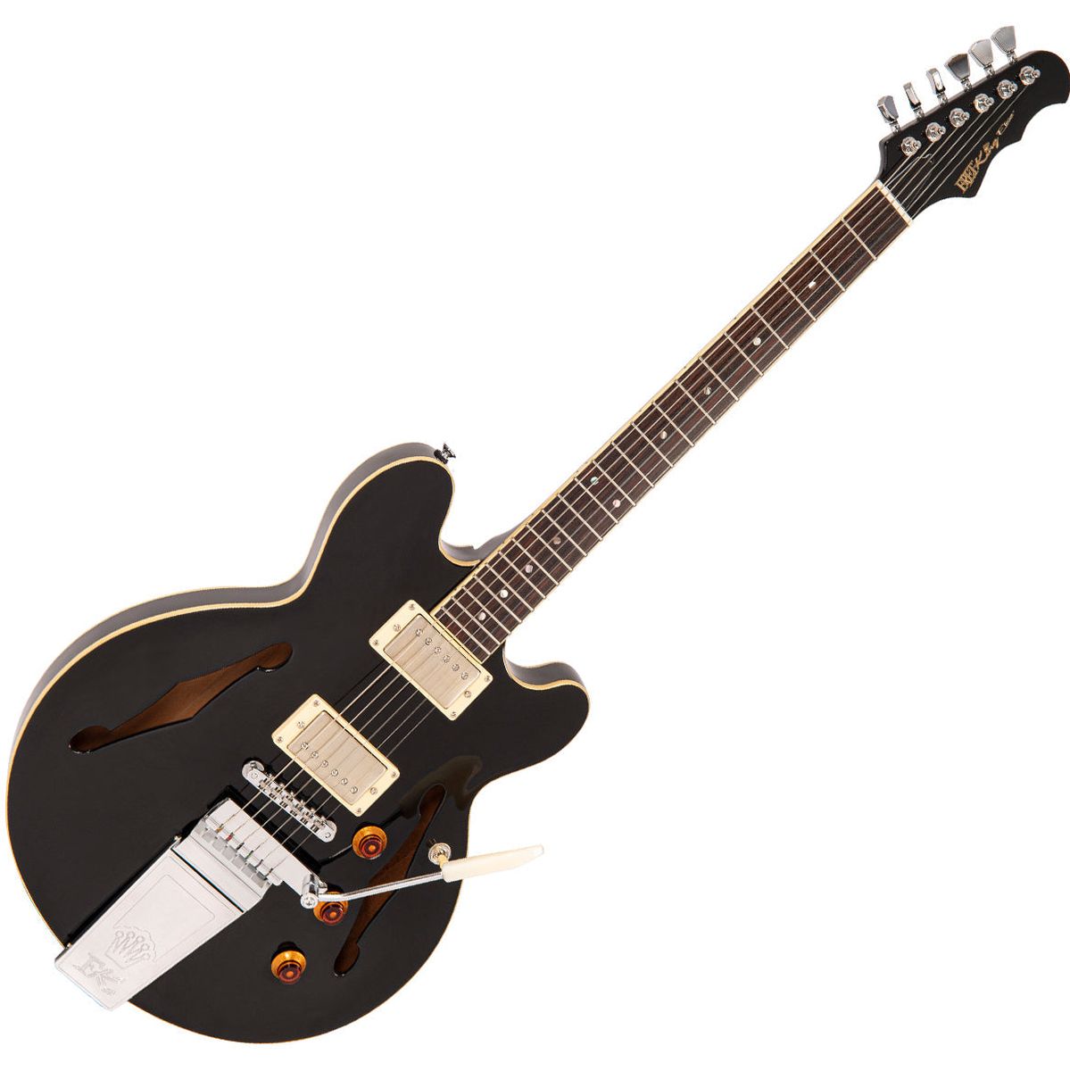 Fret-King Elise Custom w/ Vibrato - Gloss Black Elektrische gitaar