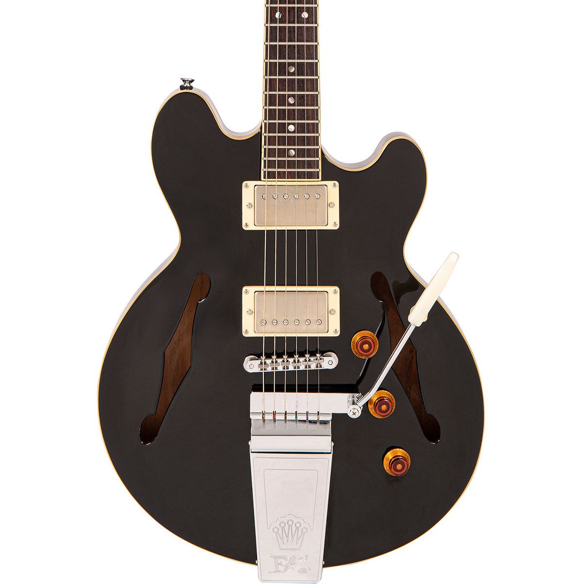 Fret-King Elise Custom w/ Vibrato - Gloss Black Elektrische gitaar