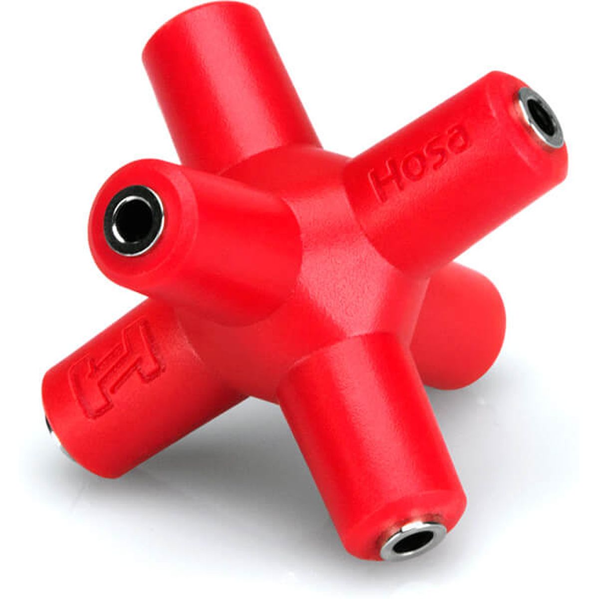 Hosa Knucklebones Signal Splitter 3.5 mm X 6 Red 10 PC