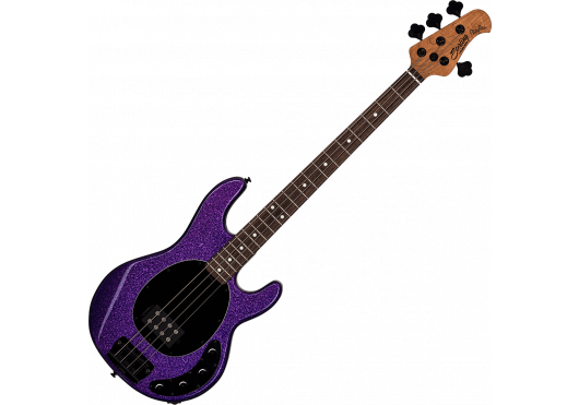 Sterling by Music Man StingRay RAY34 Purple Sparkle 4-String Elektrische Basgitaar