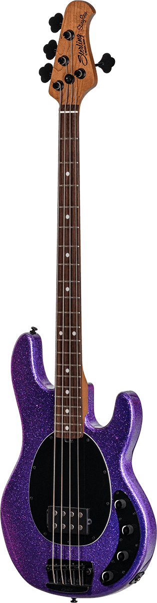 Sterling by Music Man StingRay RAY34 Purple Sparkle 4-String Elektrische Basgitaar