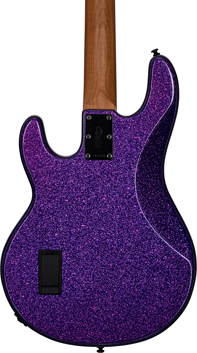 Sterling by Music Man StingRay RAY34 Purple Sparkle 4-String Elektrische Basgitaar