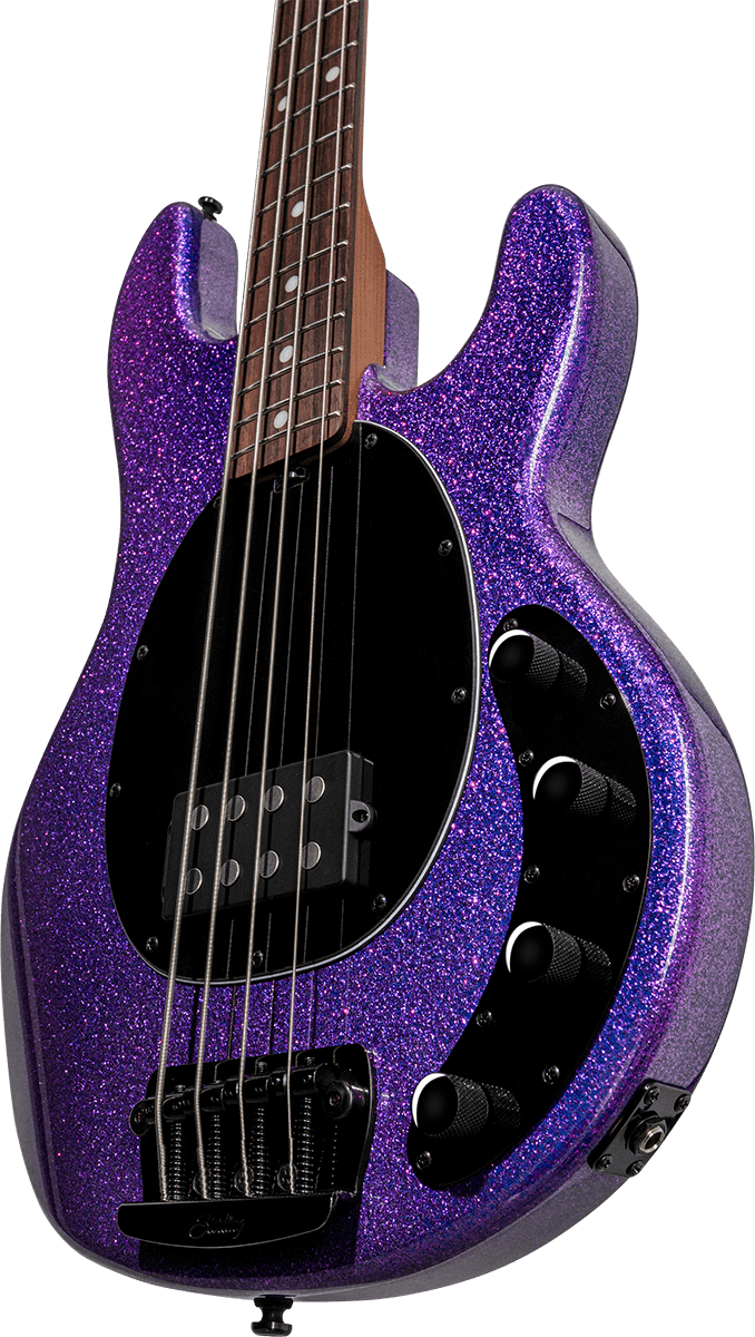 Sterling by Music Man StingRay RAY34 Purple Sparkle 4-String Elektrische Basgitaar