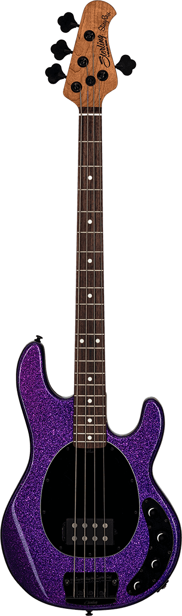 Sterling by Music Man StingRay RAY34 Purple Sparkle 4-String Elektrische Basgitaar