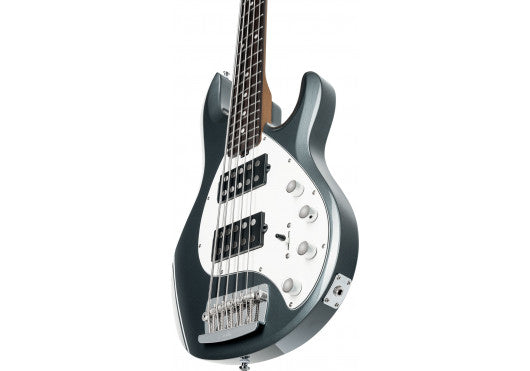 Sterling by Music Man StingRay RAY35HH Chalk Gray 5-String Elektrische Basgitaar