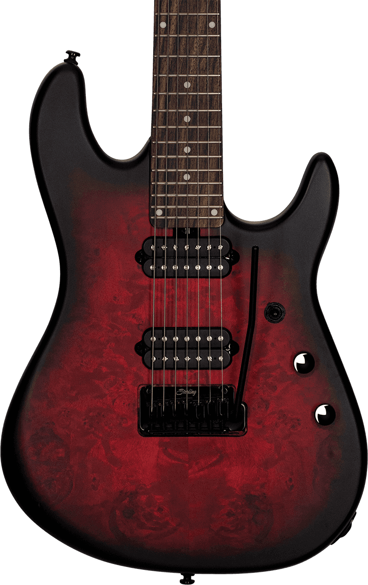 Sterling by Music Man Jason Richardson Richardson7 Dark Scarlet Burst Satin 7-String Elektrische Gitaar
