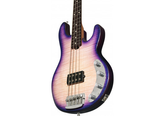 Sterling by Music Man StingRay RAY34FM Purple Sunset 4-String Elektrische Basgitaar