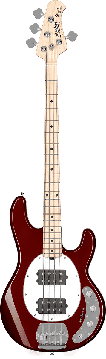 Sterling Stingray Ray4 HH Bass, Candy Apple Red Elektrische basgitaar