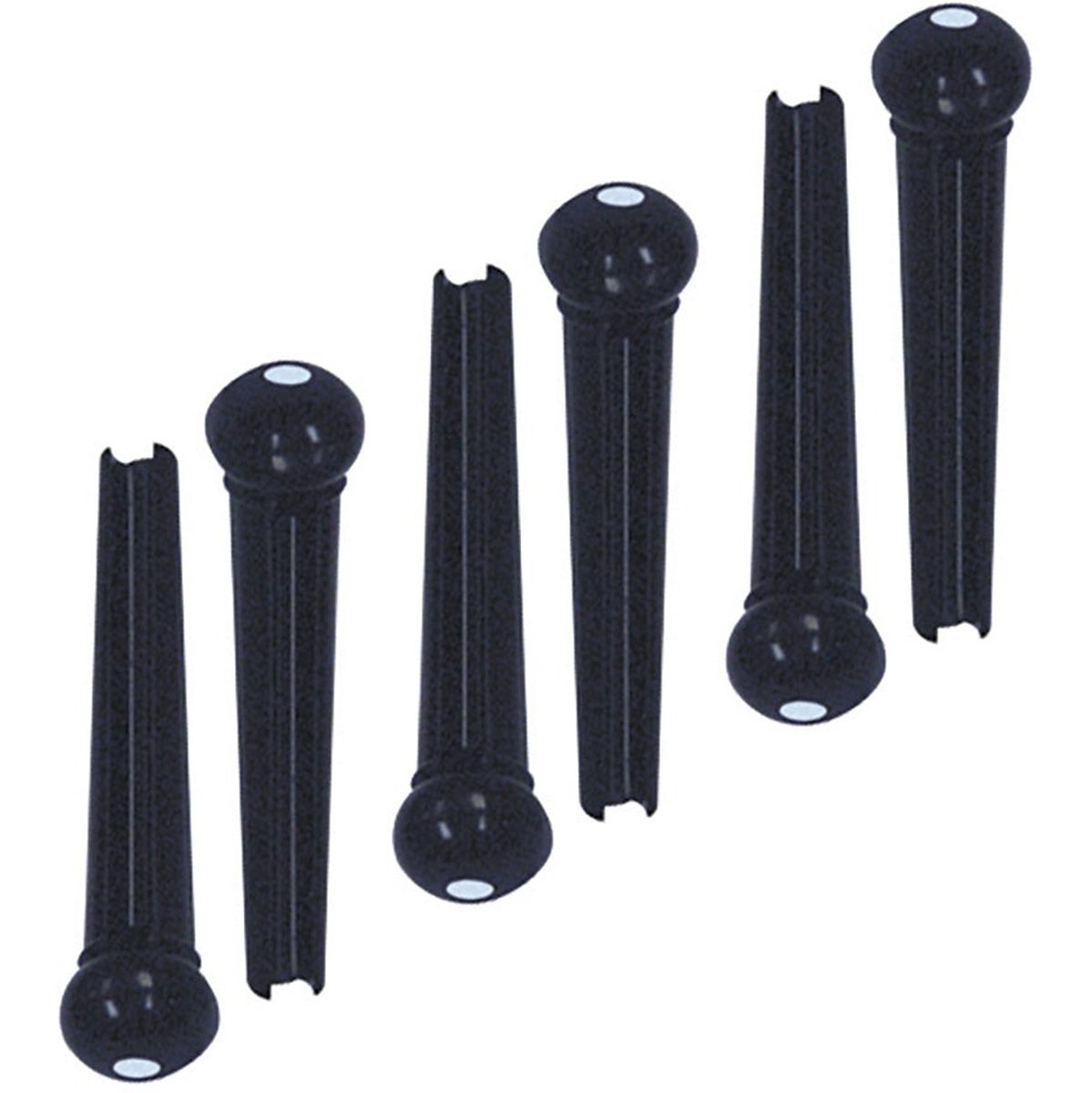 Guitar Tech Bridge Pins-BLKWH-SET6-BP6BK